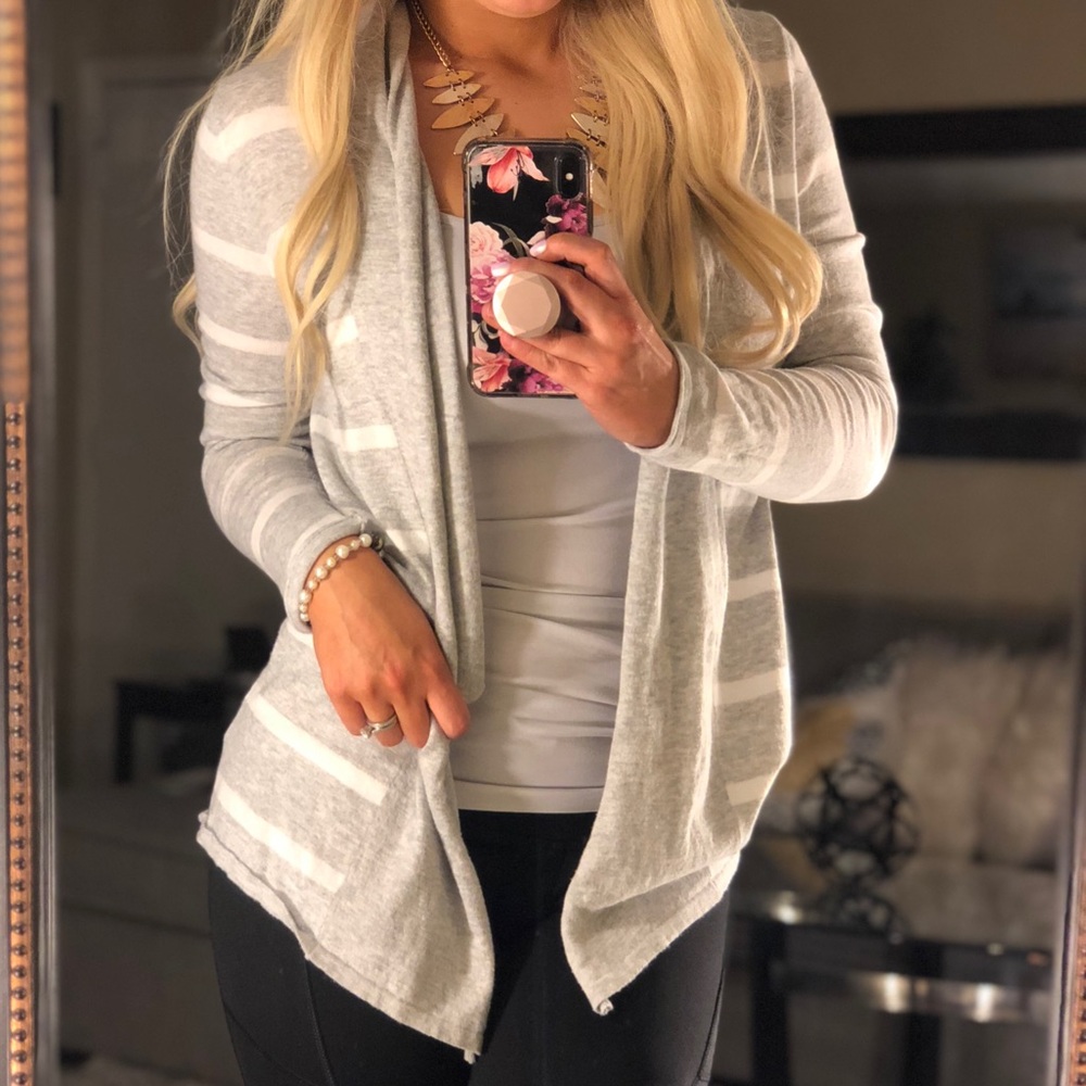 Express 🌟 Cardigan! Gray & White. Like New! S